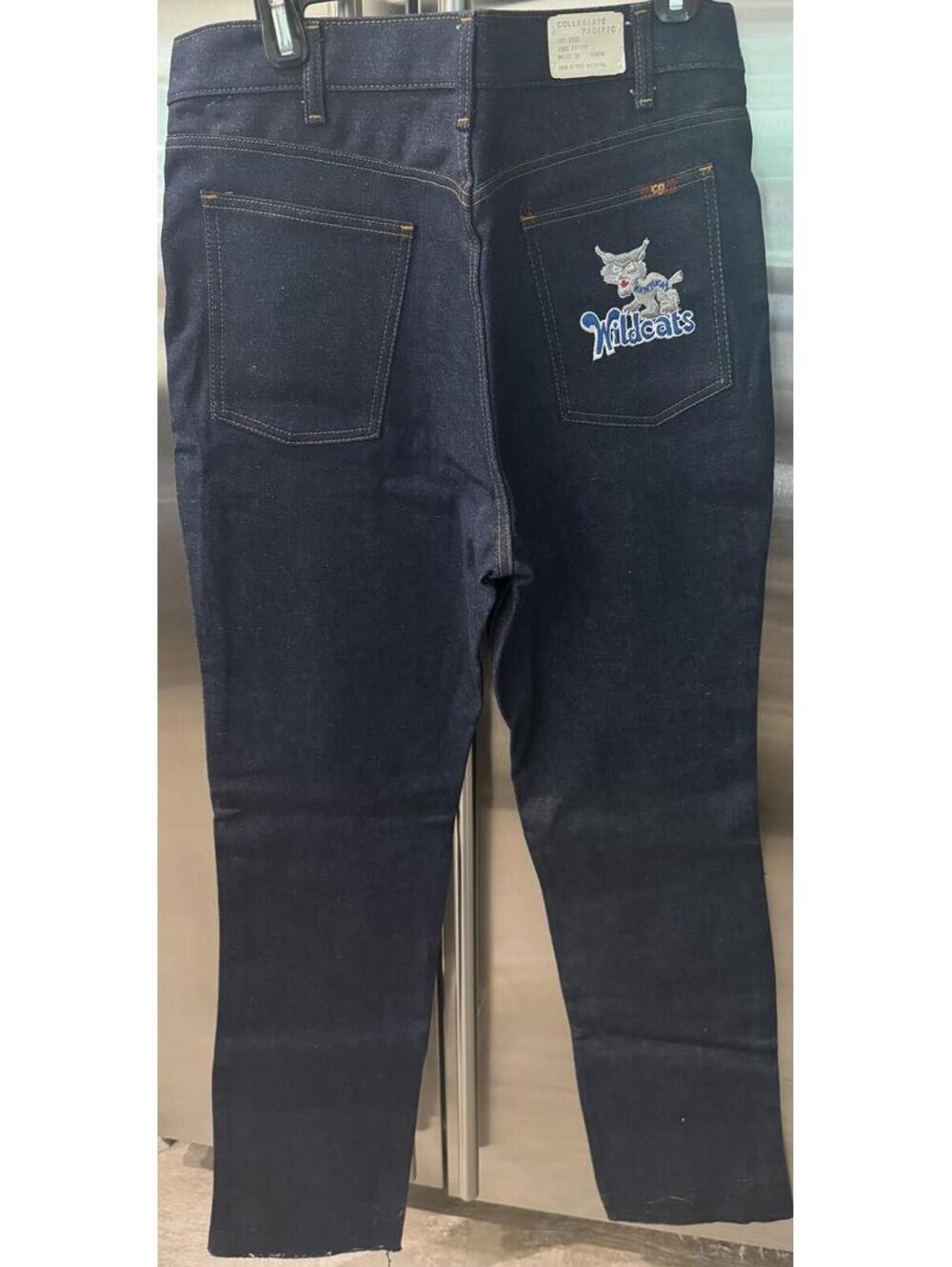 Vntg Collegiate Pacific Kentucky Wildcats Jeans Men's 34 Unhemmed NOS Dark Wash